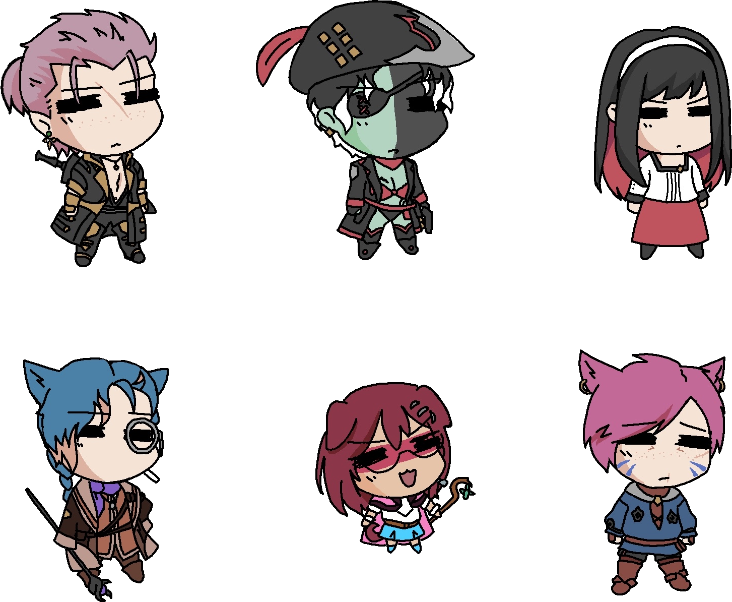 Skala&#39;s FC as TYPE-MOON chibis by @chimielynx (2025)